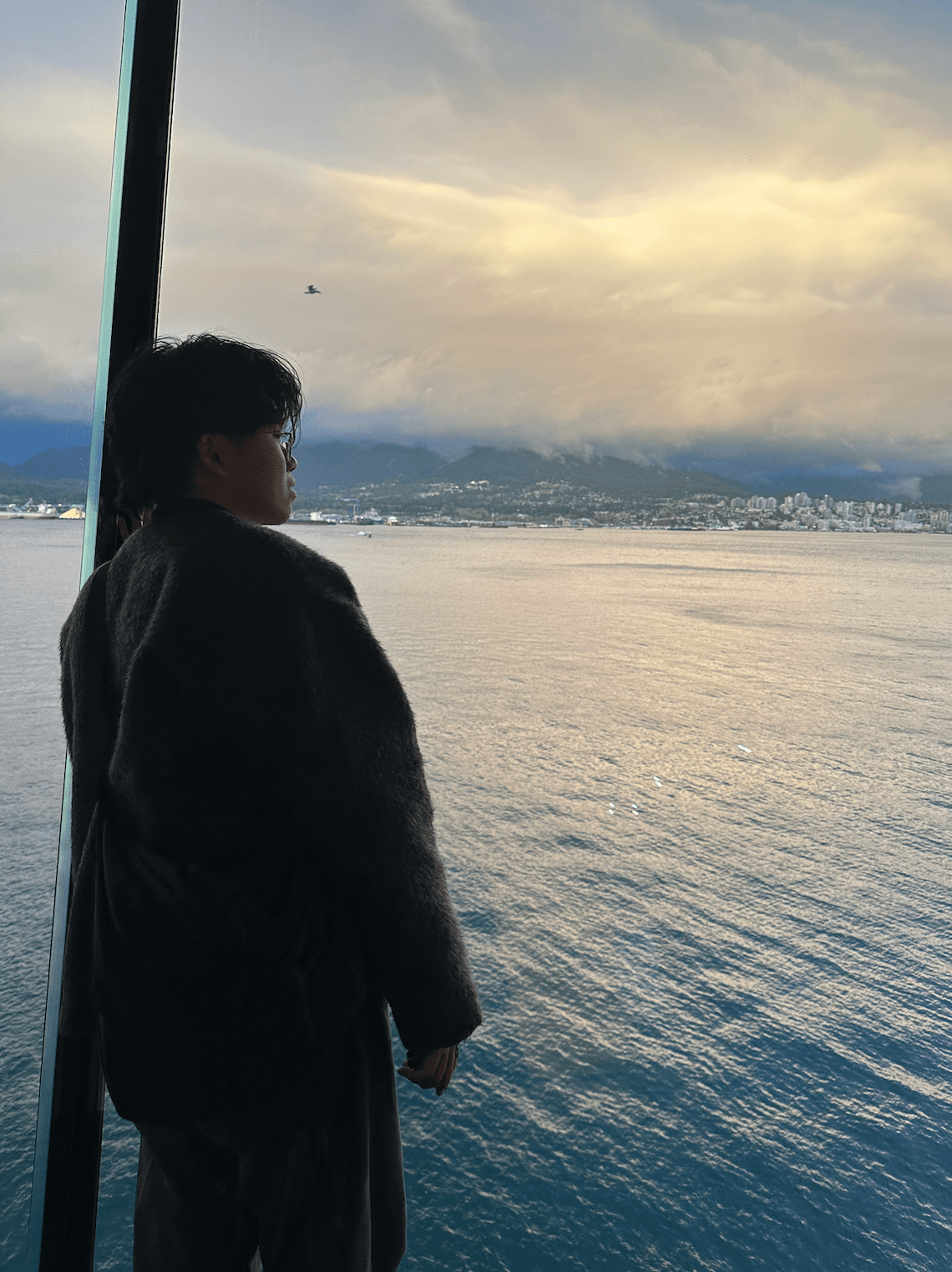 Profile photo showing a silhouette against a waterfront sunset